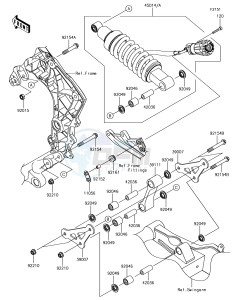 Z1000SX ZX1000WHF XX (EU ME A(FRICA) drawing Suspension/Shock Absorber