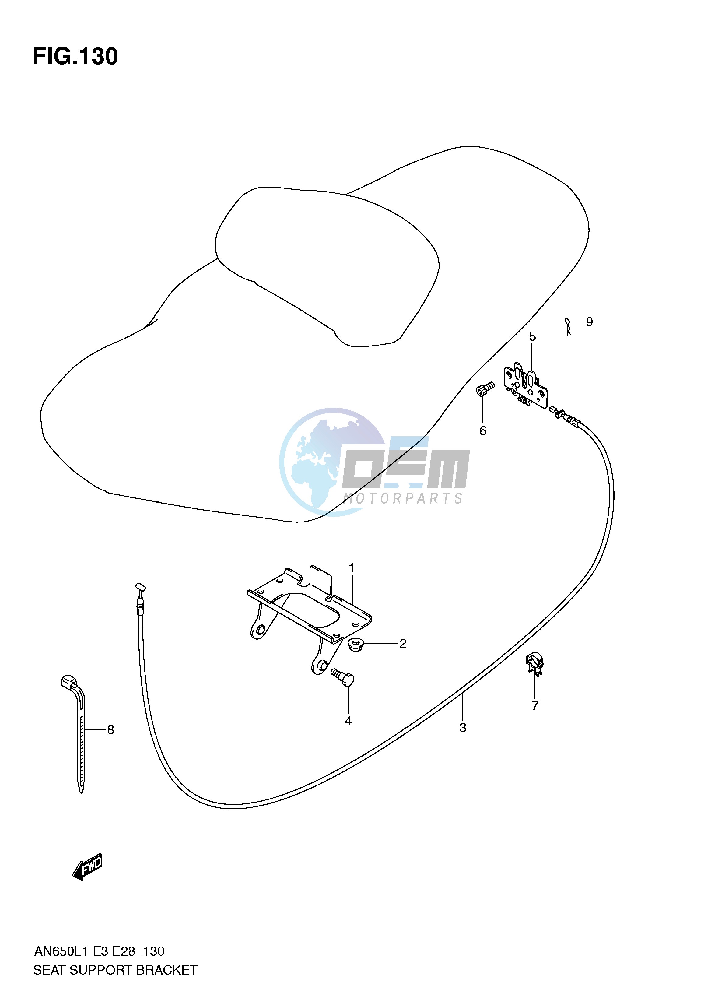 SEAT SUPPORT BRACKET (AN650L1 E33)