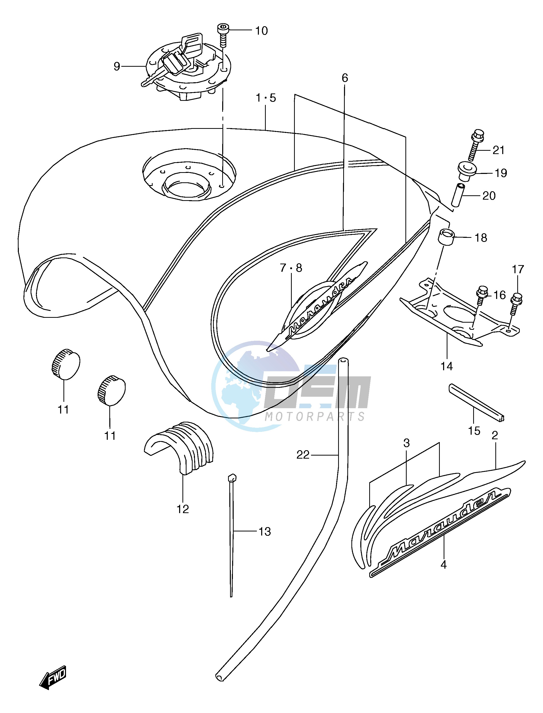 FUEL TANK (MODEL Y,SEE NOTE)