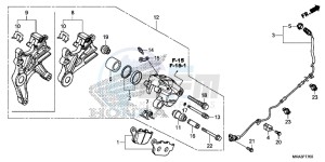 NC750XDG SH125AS UK - (E) drawing REAR BRAKE CALIPER