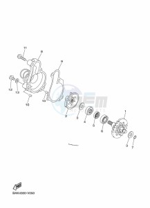 WR250F (BAK9) drawing WATER PUMP