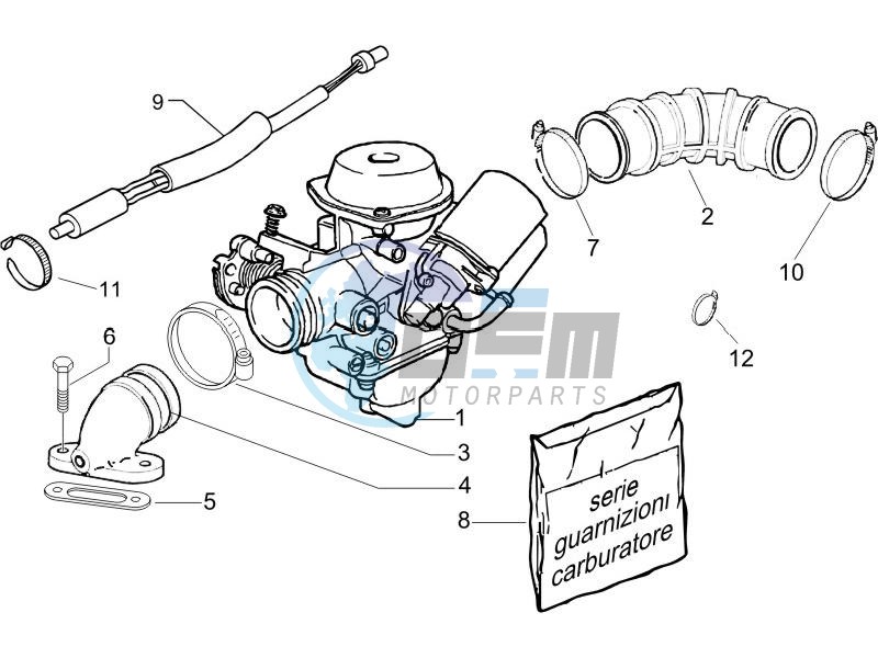 Carburettor assembly - Union pipe