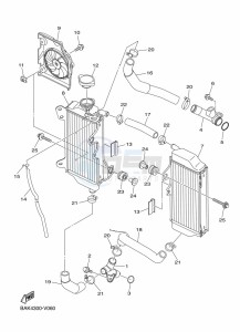 WR250F (BAK9) drawing RADIATOR & HOSE