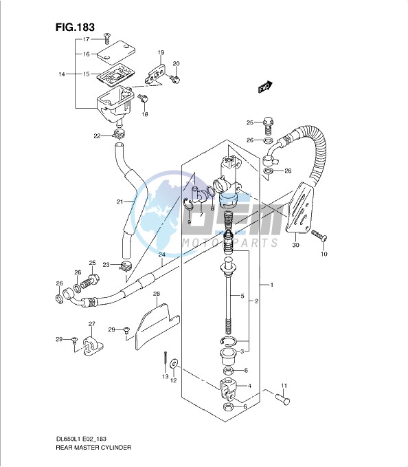 REAR MASTER CYLINDER (DL650UEL1 E19)