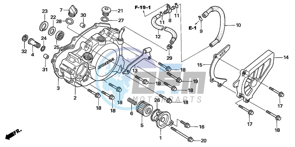 L. CRANKCASE COVER (TRX450R6,7,8/ER6,7,8)