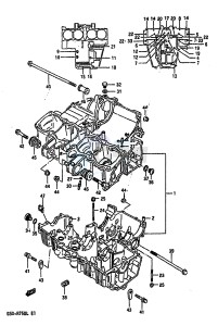 GSX-R750 (J-K-L) drawing CRANKCASE (MODEL L)