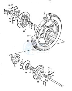 GSX750 (T-X) drawing REAR WHEEL (GSX750ET, GSX750EX)