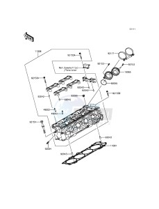 ZZR1400 ABS ZX1400FFF FR GB XX (EU ME A(FRICA) drawing Cylinder Head