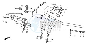 VT750DC SHADOW drawing HANDLE PIPE/TOP BRIDGE