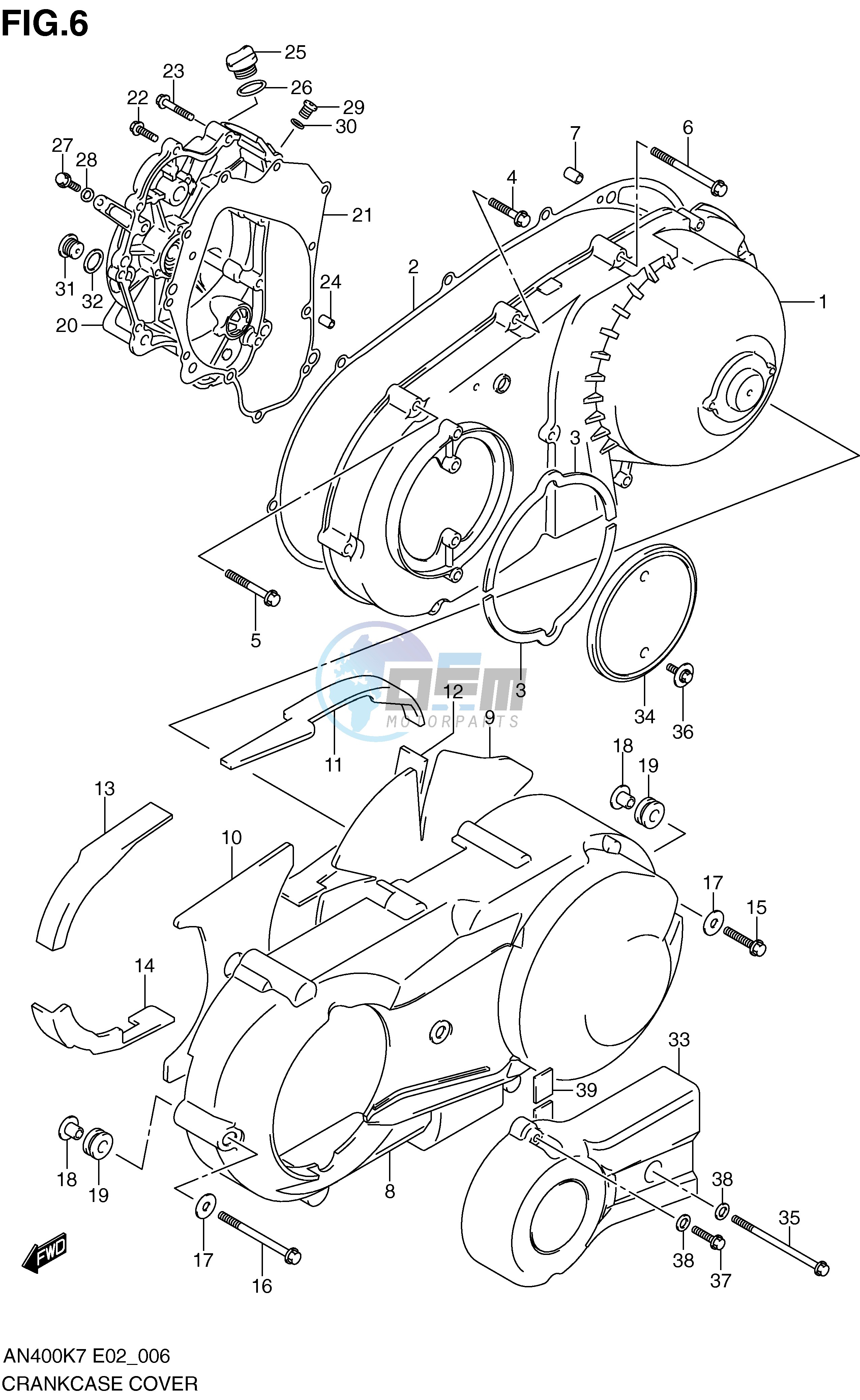 CRANKCASE COVER (MODEL K7 K8)