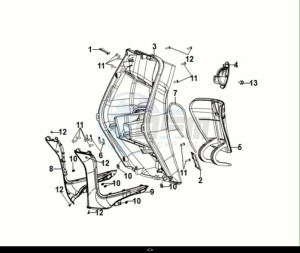 SYMPHONY S 125 (XF12W1-EU) (E5) (M1) drawing FRONT INNER COVER