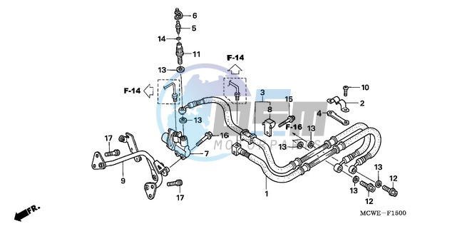 REAR BRAKE HOSE (VFR800)