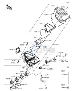 Z1000SX ZX1000LGF FR GB XX (EU ME A(FRICA) drawing Air Cleaner