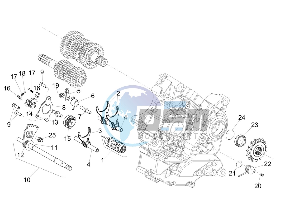 Gear box / Selector / Shift cam