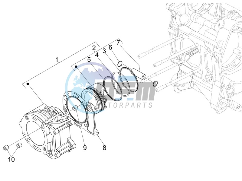 Cylinder-piston-wrist pin unit