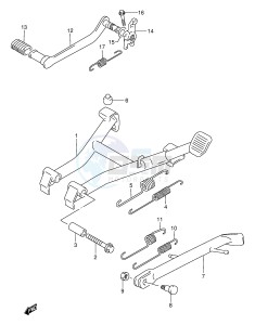 GS500 (E2) drawing STAND - REAR BRAKE