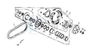 FIDDLE II 125 drawing DRIVE PULLEY / V-BELT