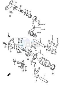 RM250 (T-V-W-X-Y) drawing GEAR SHIFTING