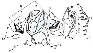 X'PRO 50 (25 KMH) (AE05W5-NL) (L4-M1) drawing FRONT COVER / INNER LEG SHIELD / INDICATORS