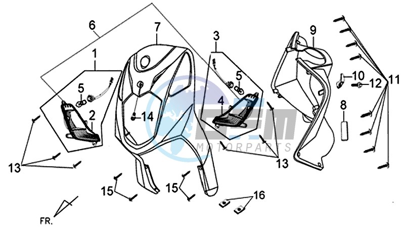 FRONT COVER / INNER LEG SHIELD / INDICATORS