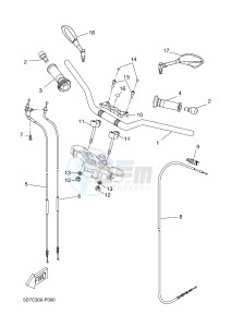 MT125A MT-125 ABS (5D7D) drawing STEERING HANDLE & CABLE