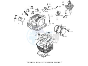 STX 150 drawing Cylinder head cover - Cylinder