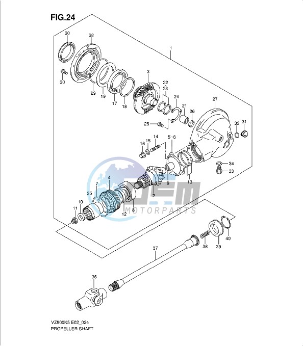 PROPELLER SHAFT - FINAL DRIVE GEAR