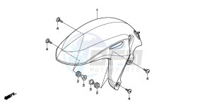 CB600F HORNET drawing FRONT FENDER (CB600F5/6)