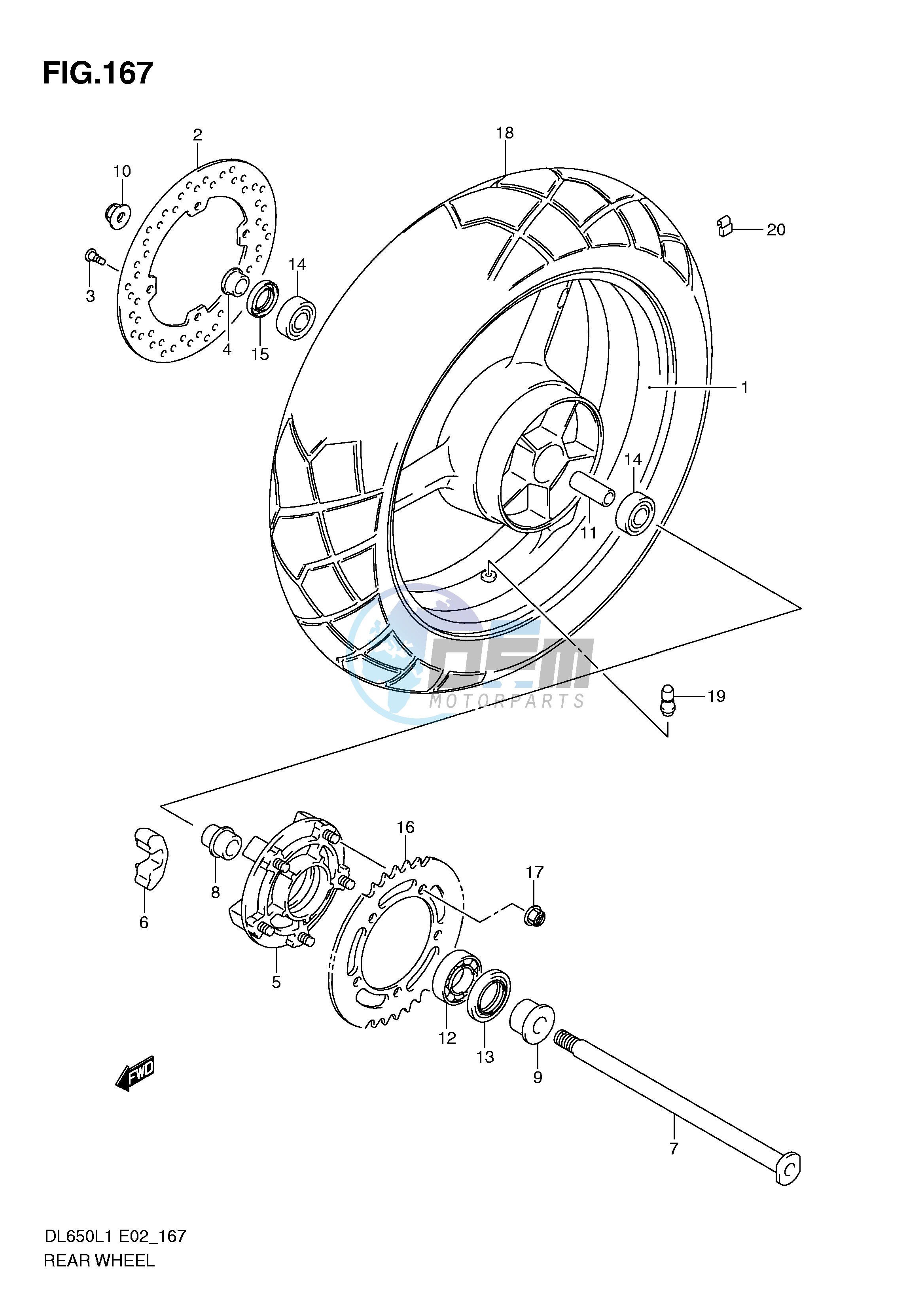 REAR WHEEL (DL650UEL1 E19)