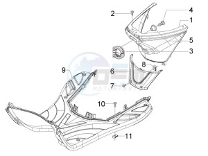 Fly 50 2t drawing Central cover - Footrests