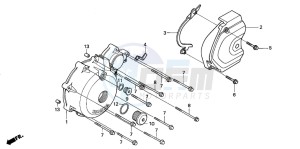 XL650V TRANSALP drawing LEFT CRANKCASE COVER