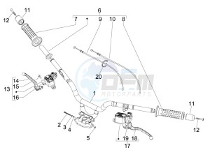 Fuoco 500 4t-4v ie e3 LT 800 drawing Handlebars - Master cilinder