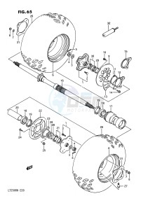 LT250R (E28) drawing REAR WHEEL (MODEL F G)