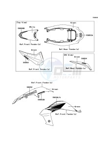 KFX450R KSF450B9F EU drawing Decals(Green)