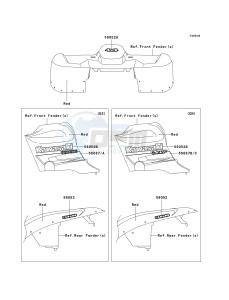 KVF 360 A [PRAIRIE 360 4X4] (A6F-A9F) A7F drawing DECALS-- RED- --- A7F- -