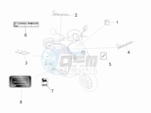 LXV 50 4T 2V 25 Kmh B-NL drawing Plates - Emblems