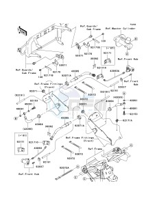 KAF 400 A [MULE 610 4X4] (A6F-AF) A8F drawing FRONT BRAKE PIPING