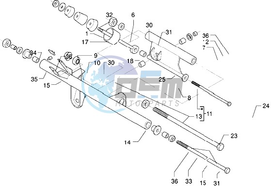 Swinging arm