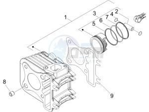 Zip 50 4T 25 Km-h (EMEA) drawing Cylinder-piston-wrist pin unit