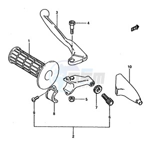 RM125 (G-H-J) drawing LEFT HANDLE GRIP