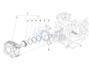 Liberty 50 iGet 4T 3V 25kmh E4 25km/h (EMEA) drawing Cylinder-piston-wrist pin unit