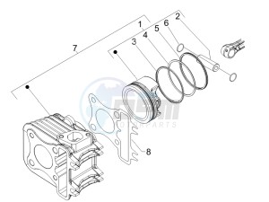 LX 150 4T ie E3 drawing Cylinder - piston - wrist pin unit