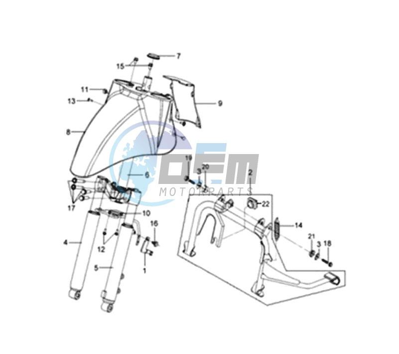 FRONT FENDER / FRONT FORK /  CENTRAL STAND