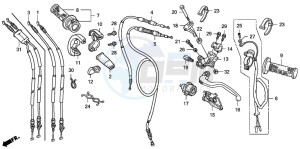 CRF250R drawing HANDLE LEVER/SWITCH/CABLE