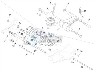 LX 125 4T 3V IGET NOABS E3-E4 (APAC) drawing Swinging arm