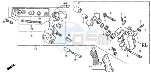 XL1000VA drawing FRONT BRAKE CALIPER (L.)