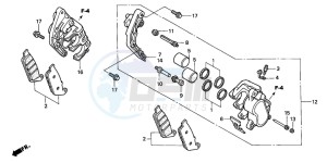 GL1500C drawing FRONT BRAKE CALIPER