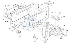 Leonardo 250 st (eng. Yamaha) drawing Exhaust unit