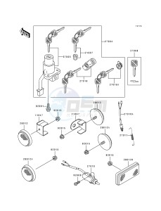 KLX 650 C [KLX650] (C1-C4) [KLX650] drawing IGNITION SWITCH