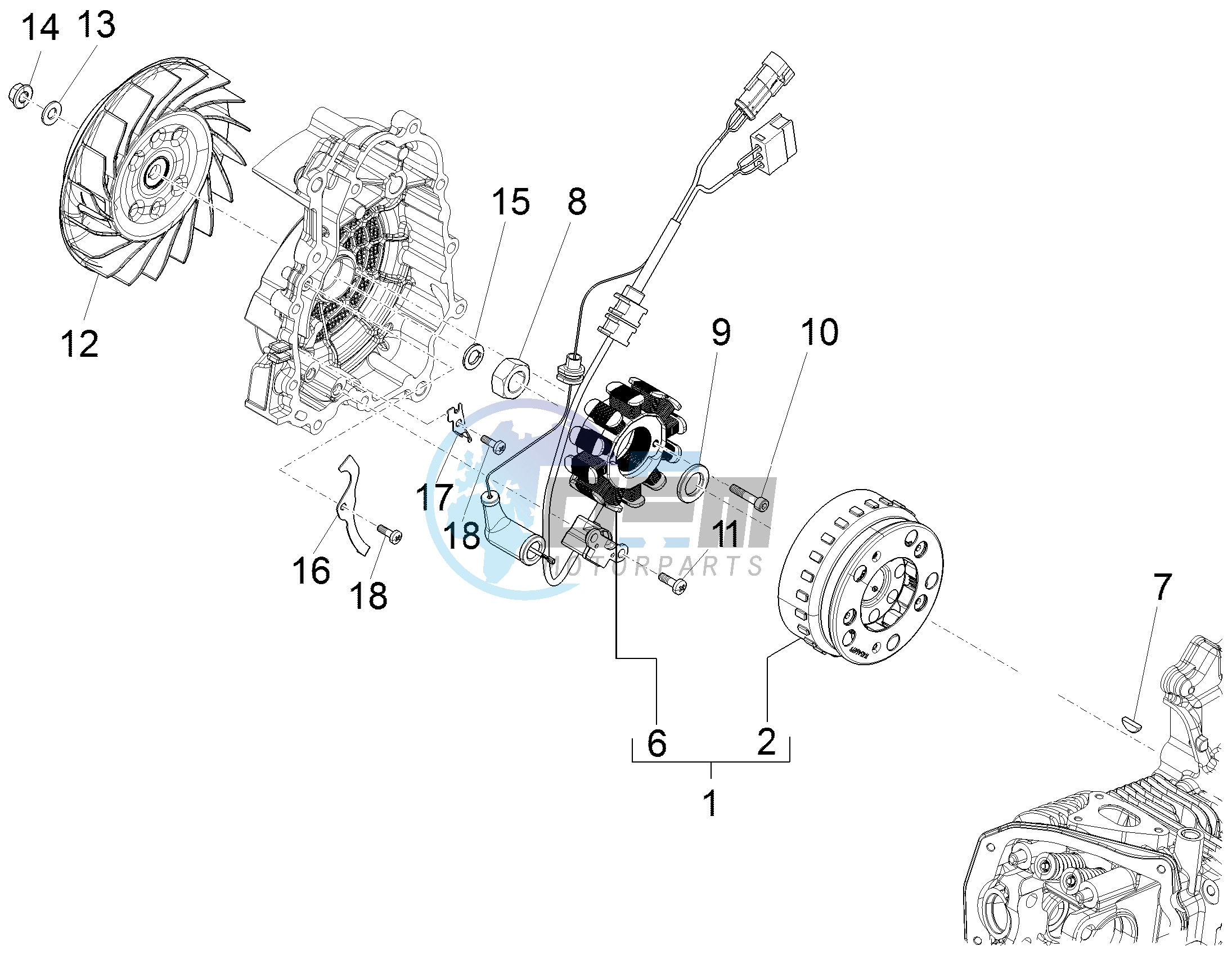 Flywheel magneto